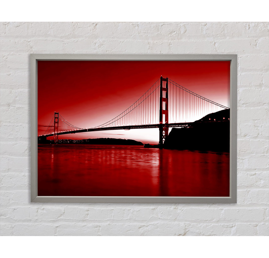 Golden Gate Bridge Rot - Einzelner Bilderrahmen Kunstdrucke auf Leinwand