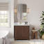 Meuble-lavabo simple 36 po avec plateau en pierre de quartz blanc Friedliese-233469382