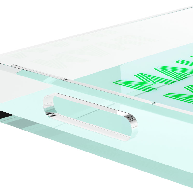 Mahjong Abstract Decorative Tray, 12.5"W x 7.75"D x 2"H, Green, Rectangle