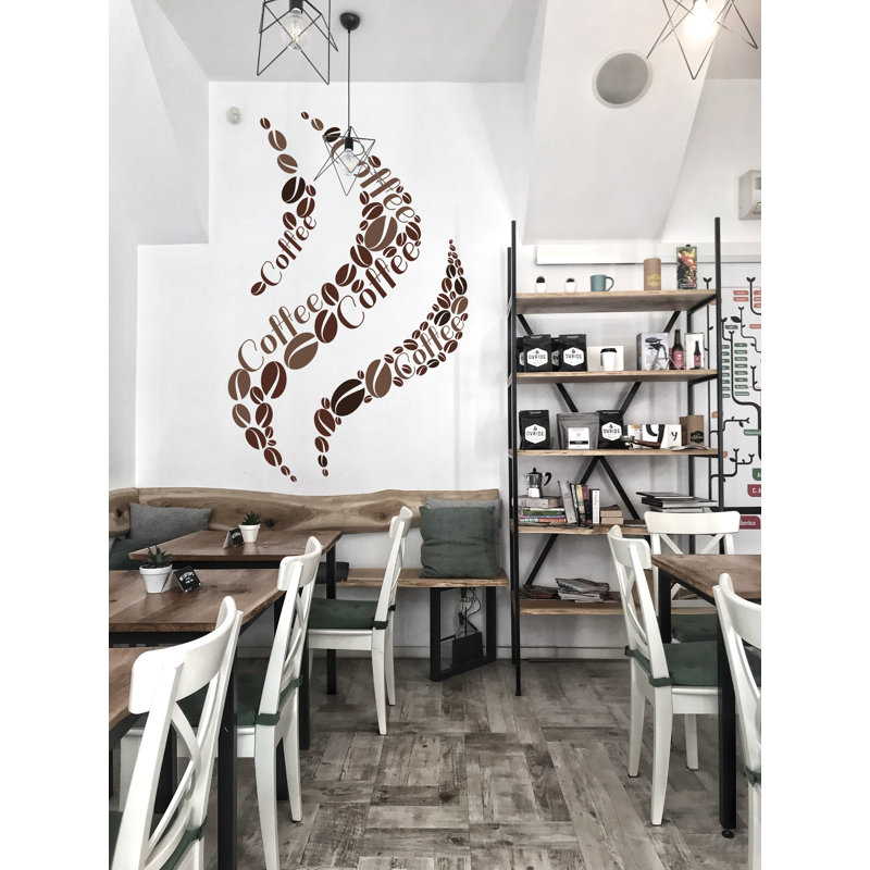 Décalcomanie de vinyle autocollant café, autocollants de café, décoration murale café, art mural café, décoration de restaurant de bar, décalcomanies de cuisine 645DLU