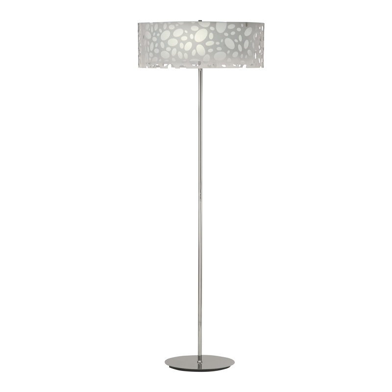 Tockington 165cm Traditional Floor Lamp, Gloss White