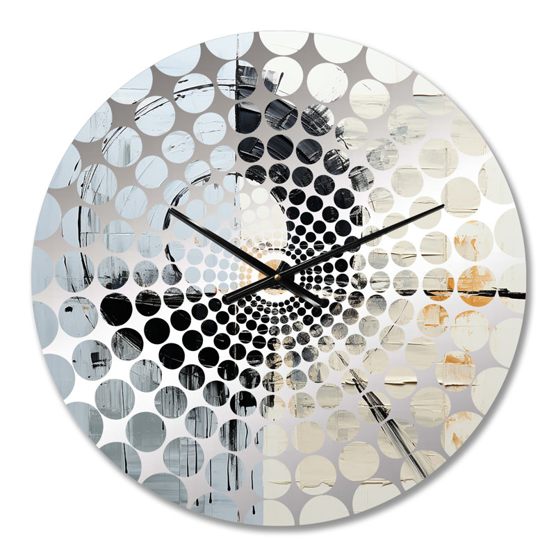 Antonay - Horloge murale peinture abstraite, Médium