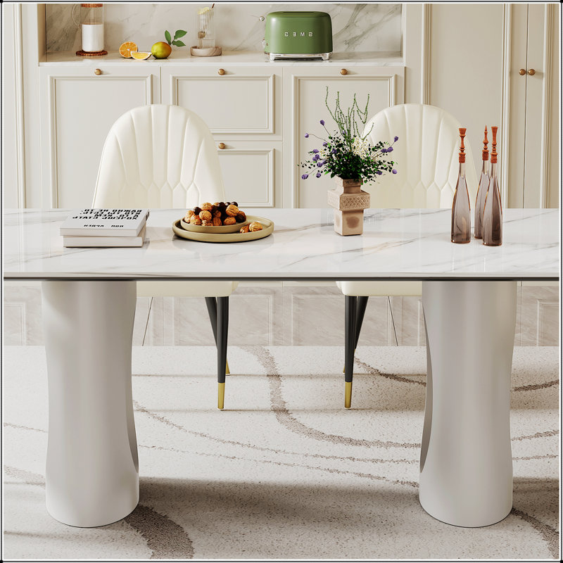 Table de salle à manger en verre 0,47 po, base en acier au carbone