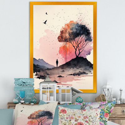 Regarder le coucher de soleil rose et magenta - reproduction sur toile