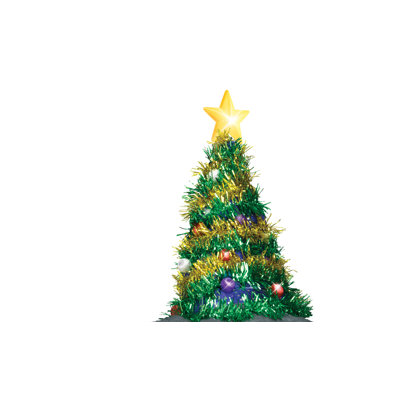 Accessoire de chapeau d'arbre de Noël adulte unisexe vert et rouge - Taille unique