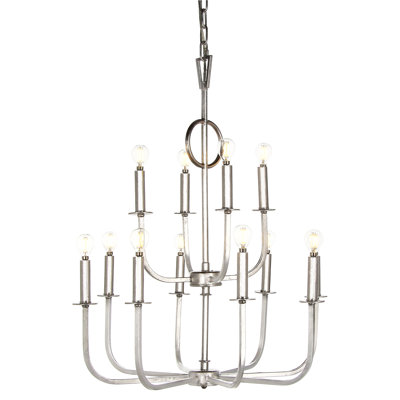 Kim 12 - Light Candle Style Tiered Chandelier