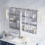 Armoire à pharmacie encastrée ou en saillie en aluminium avec miroir biseauté et tablette ouverte, 112 cm (L) x 76 cm (H).-1326510170-1326510169