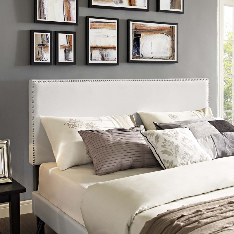 Macie Platform Bed with Round Splayed Legs, White, King