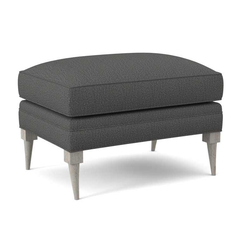 Perry Boucle and Velvet Ottoman, Stepping Stones Ivory, Bisque