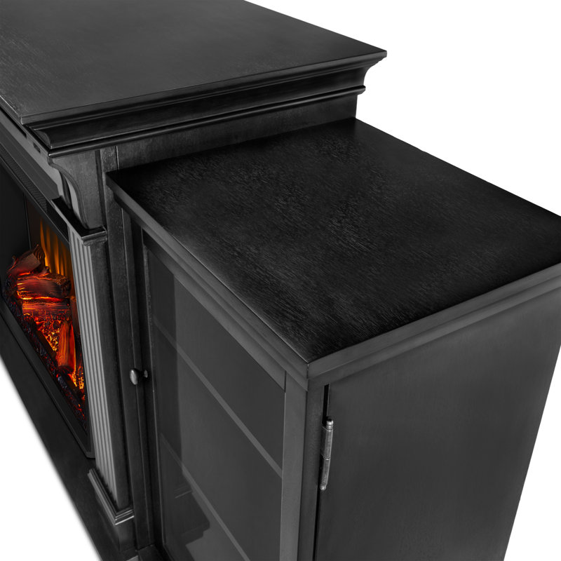 Calie 67'' TV Stand with Fireplace, Black