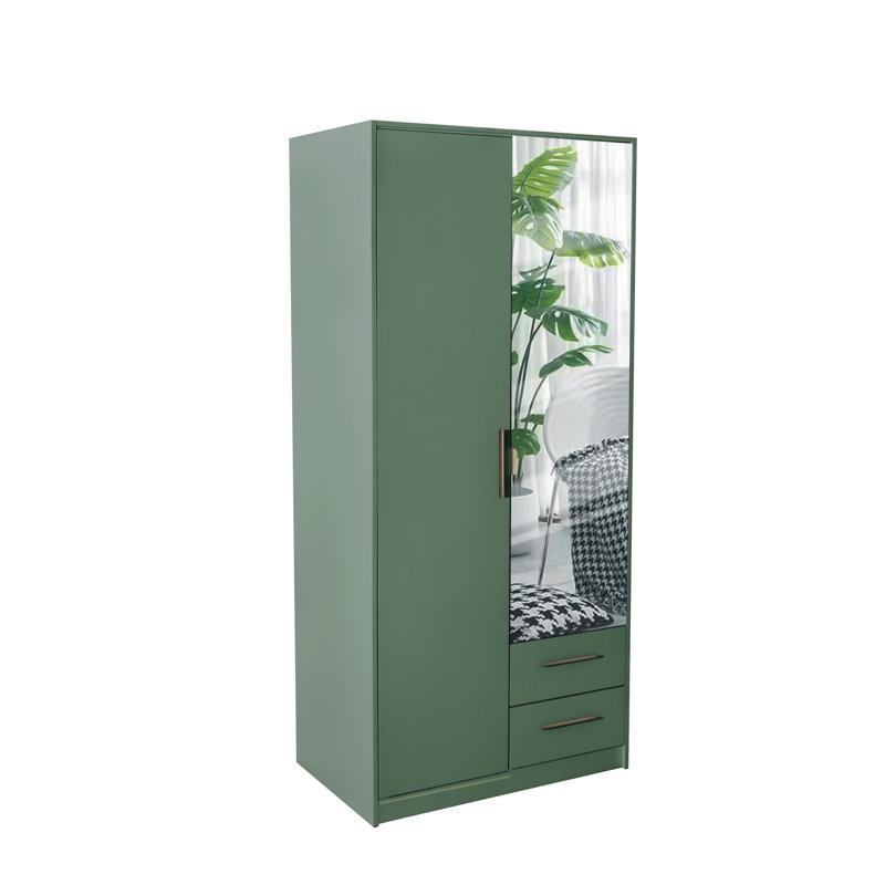 Pamel 2 Door Manufactured Wood Wardrobe, Green