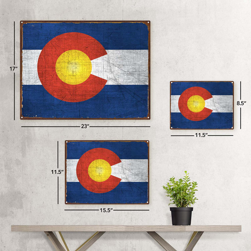 Drapeau du Colorado, H 11,5 po x l 15,5 po x P 0,04 po