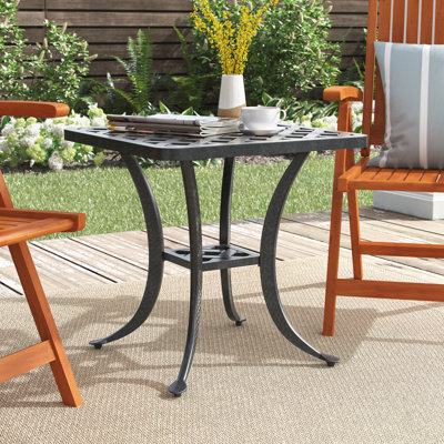 Annecorinne Square Metal Outdoor Side Table , 21.06'' in. W 21.06'' in. D