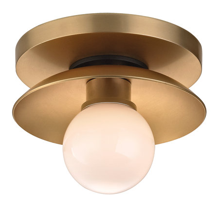 Julien Flush Mounted Sconce, Aged Brass