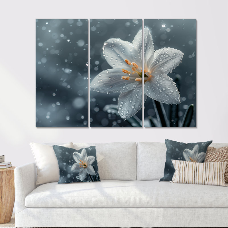 Landreneau - Ensemble de décorations murales Snowdrops, Métal métal, H 40 po x l 60 po x P 1 po