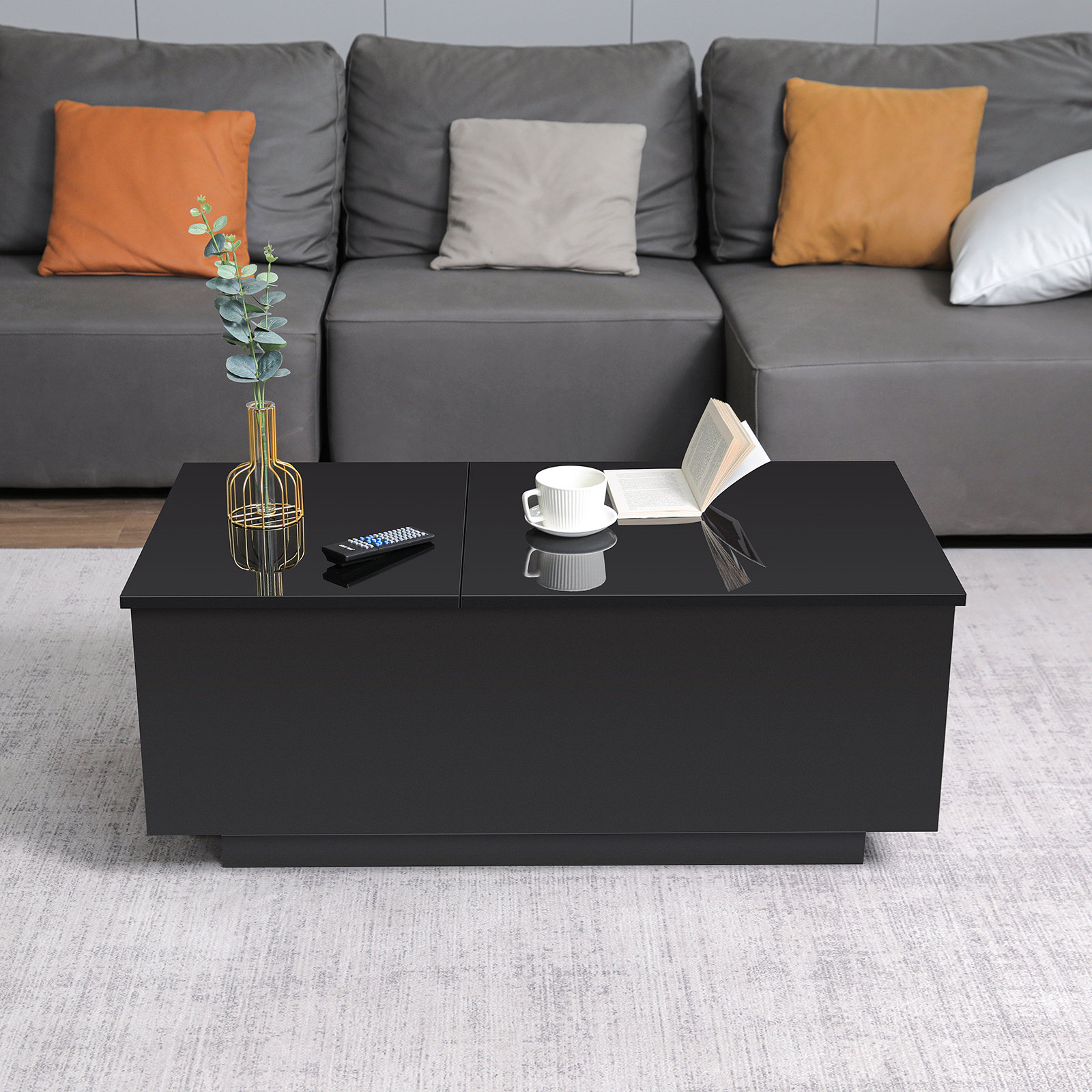 Wrought Studio Modern Coffee Table With RGB LED Light Strip - Wayfair ...