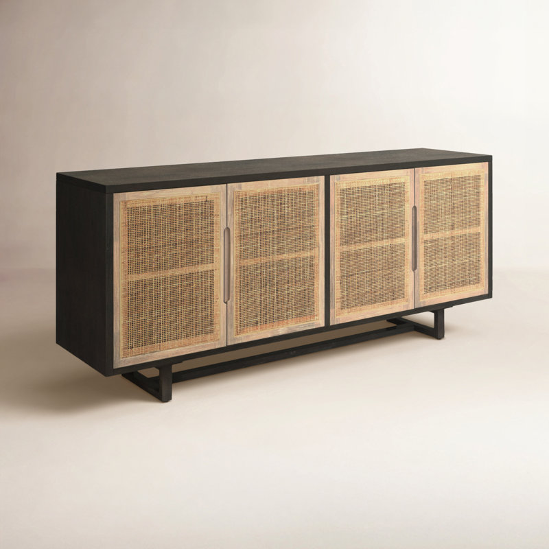 Clarita 72'' W Solid Wood Sideboard, Black