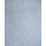 Cable Geometric Handwoven Blue Indoor / Outdoor Use Area Rug