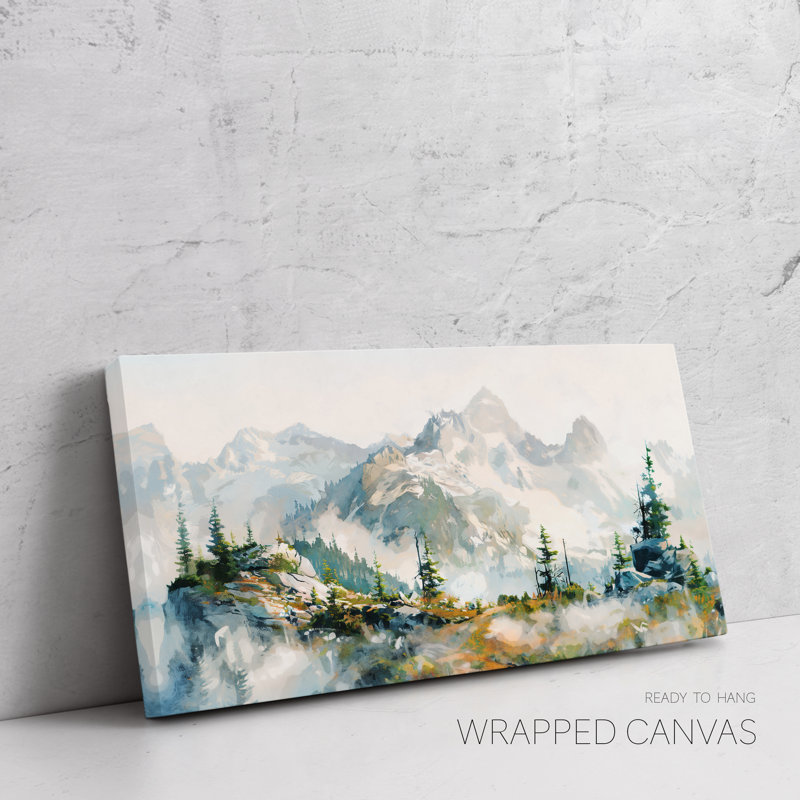 Montagnes, aquarelle, parc national de North Cascades, art mural, art mural de chambre à coucher, Toile tendue
