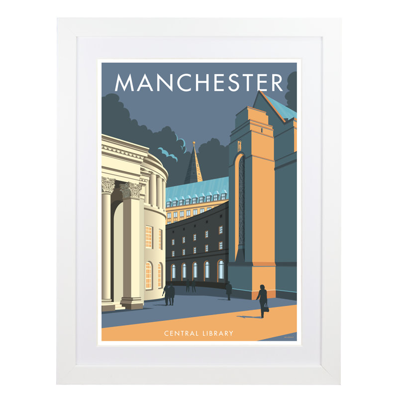 Manchester 1 by Stephen Millership - Print, White, 43.5cm H x 33.5cm W x 2.2cm D
