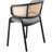 Daishun Velvet Dining Chair with Cane Rattan Back & Stainless Steel Legs – Modern Accent Chair for Kitchen, Dining Room & Bistro-1404574333