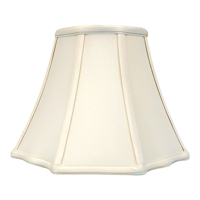 Abat-jour cloche en soie / shantung, Beige, H 13 po x l 18 po x P 18 po