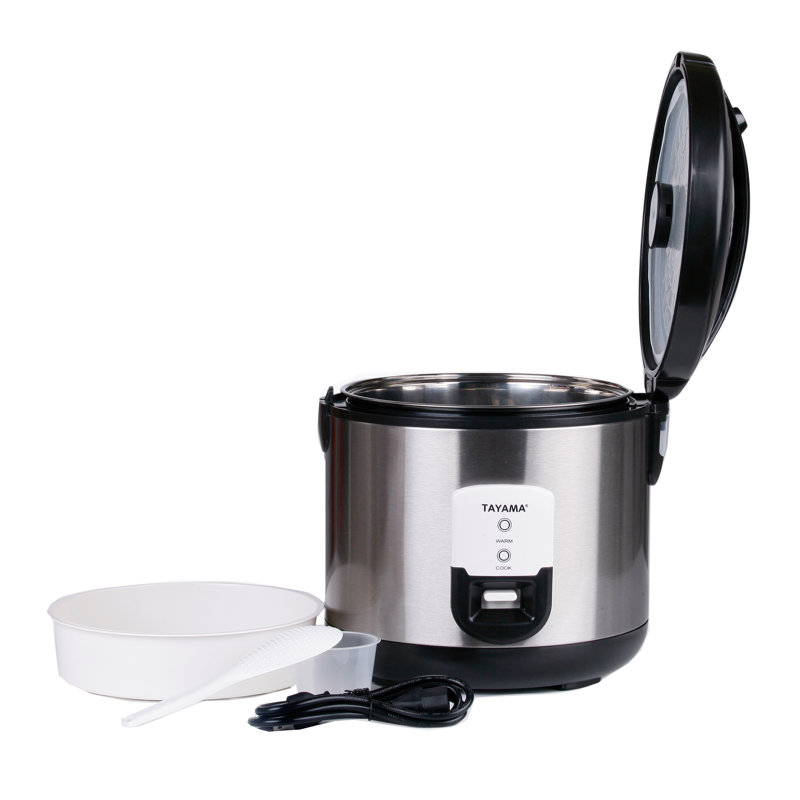 Tayama 20-Cup Rice Cooker with Food Steamer and Stainless Steel Inner Pot