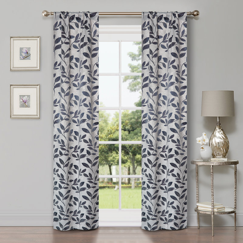 Panneaux de rideaux à passe-tringle en polyester Finklea, l 42 po x L 96 po, Sarcelle