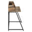 Structure de bureau d'ordinateur moderne, l 48 po, stratifié brun et métal noir, tablettes de rangement pour table contemporaine avec détails en métal-997318285