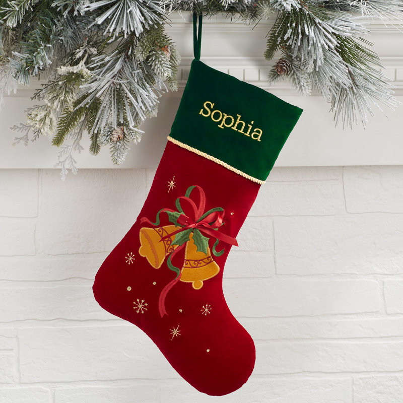 Christmas Bell Personalized Christmas Stocking, Yes