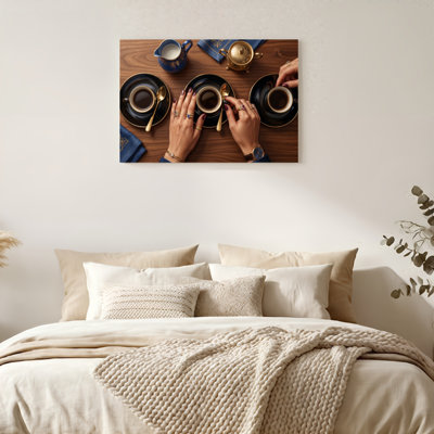 «Gallery Wrap», art mural sur toile pour le salon, la chambre à coucher, le bureau ou le vestibule - décoration murale décorative avec l'heure du thé