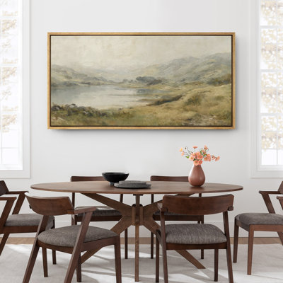 Large Framed Canvas Print Wall Art - Rustic Landscape Print for Vintage Home Decor