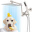Pomme de douche double tout en métal-86665239