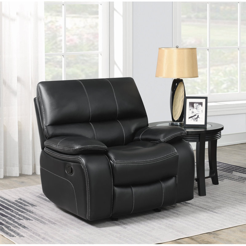 Fauteuil inclinable manuel oscillant standard de 43 po de largeur Canh, Similicuir noir