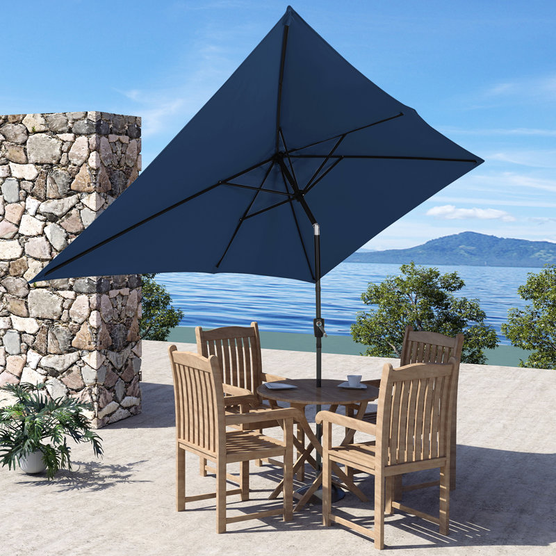 3M Large Square Paraso with UV, Garden Sun Shade Canopy Patio Outdoor Umbrella, Blue