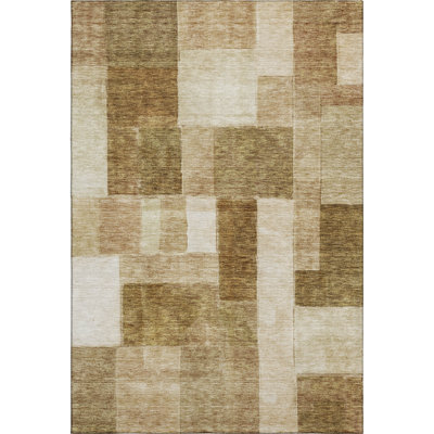 Premium Machine Washable Lyndhurst AMF1190 Squares Rug