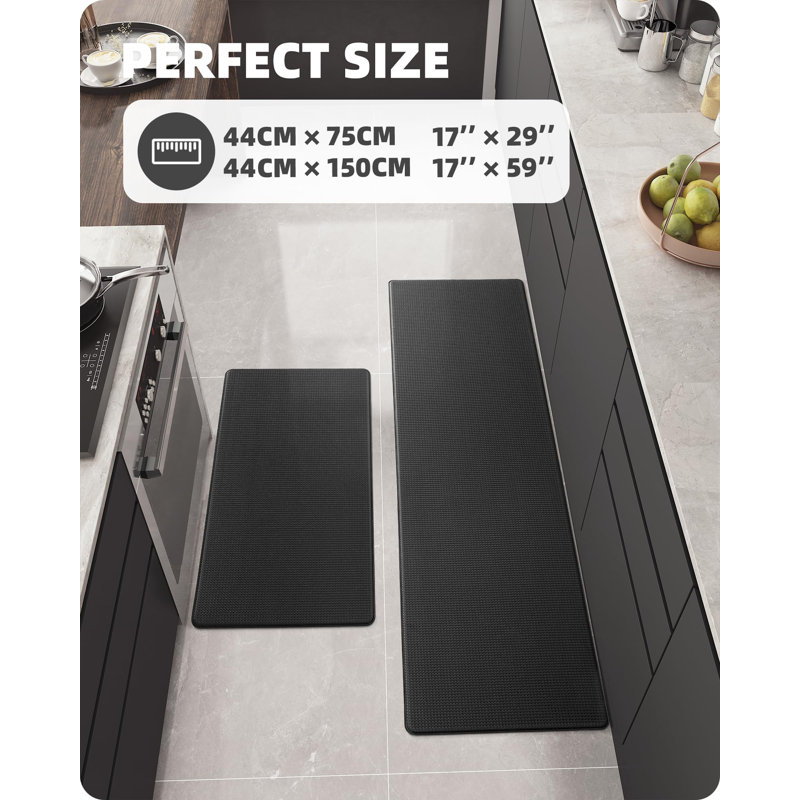 Soft Kitchen Rugs 2 Pieces, Black