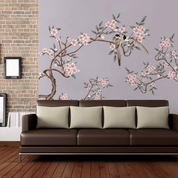 IDEA4WALL Flower On Branch Peel & Stick Floral Wall Mural | Wayfair