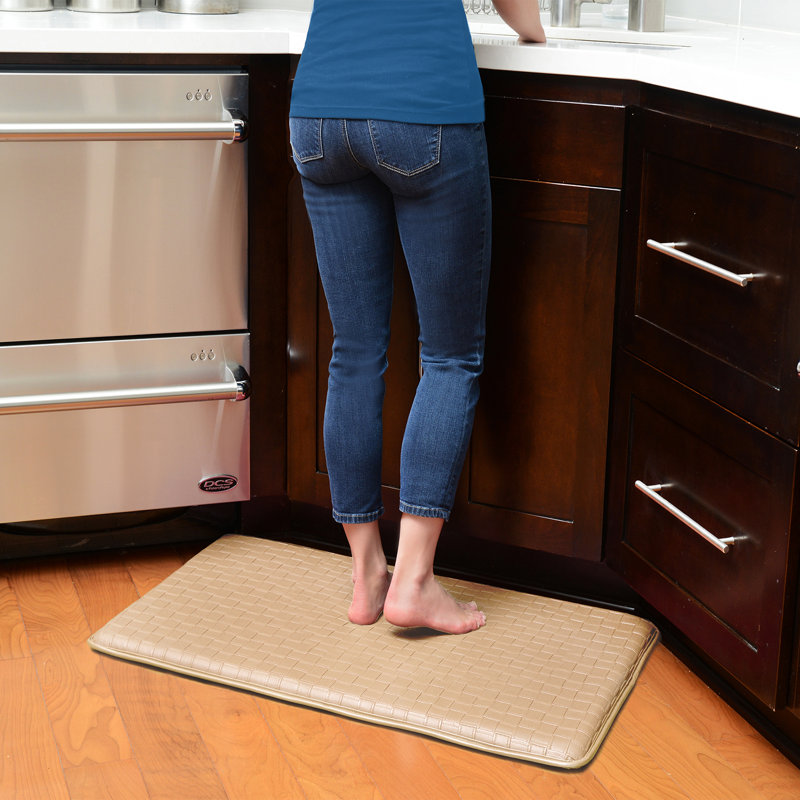 Tapis de cuisine panier tissé, Beige
