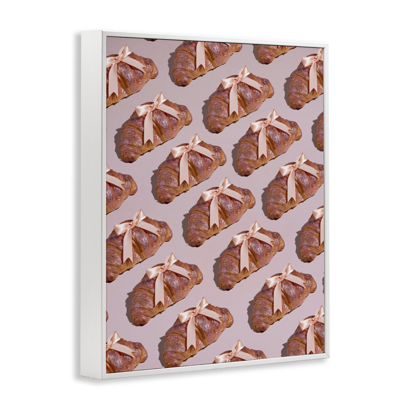 Croissants avec rubans, estampe numérique, conception par Lish Creative, Encadrement giclée blanc côtier, 30 x 24