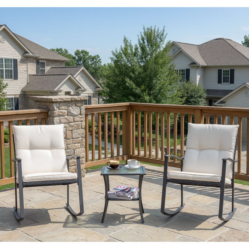 3-Piece Patio Rocking Bistro Set