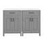 Meuble-lavabo moderne de 48 pouces avec lavabo en céramique, tiroir rabattable, tablettes de porte à double couche