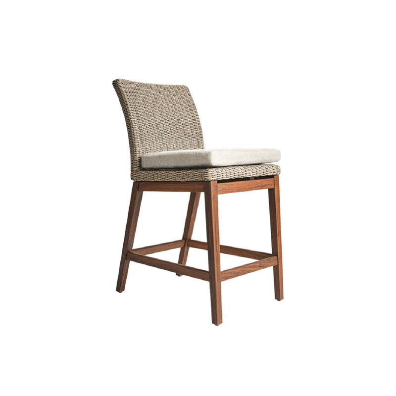 Coral Outdoor Bar Stool, Gray, Premier Flax