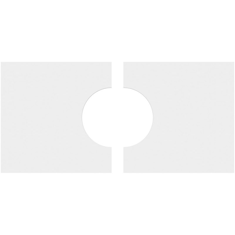 26"W x 13"H x 7"ID x 9"C x 1"P Rectangle Architectural Grade PVC Contemporary Ceiling Medallion, Two Piece