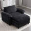 Fauteuil surdimensionné moderne avec repose-pieds, fauteuil d'appoint en chenille confortable avec grand fauteuil très épais et profond-106259297