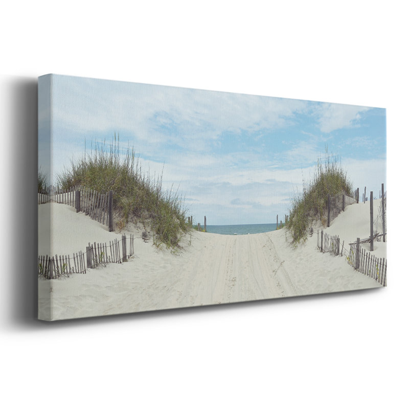 Path to Corolla - Toile tendue avec châssis - Prêt à accrocher, H 16 po x l 40 po