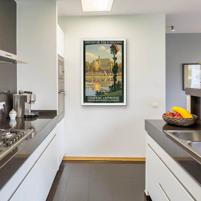 «Chateau D'Amboise» par Vintage Posters, art mural en verre acrylique, 24 po x 36 po