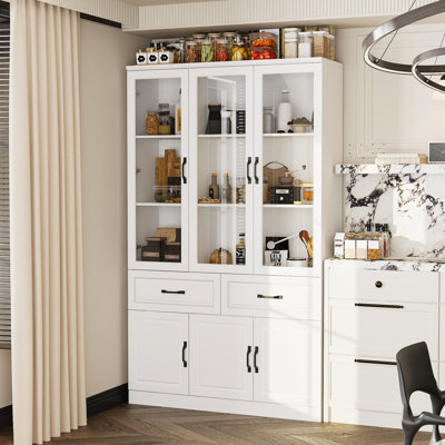 78.7"H Pantry Cabinet With 6 Door 2 Drawer by Lark Manor