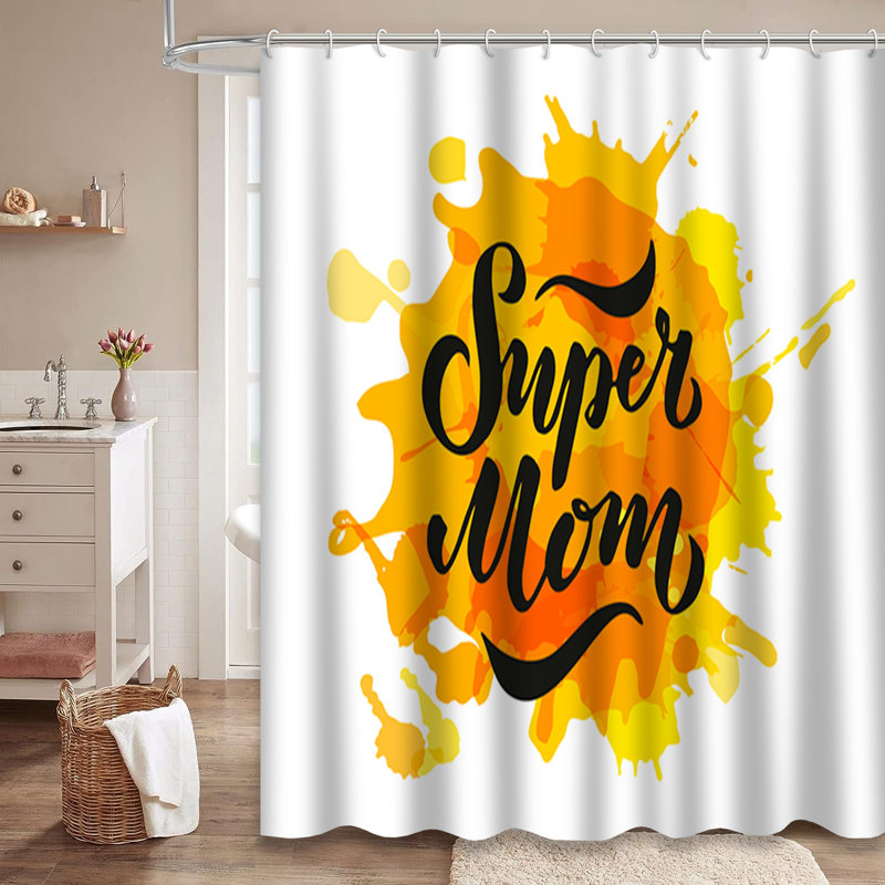 Rideau de douche avec 12 crochets Super Mom, L 72 po x l 78 po