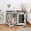 Table de bout avec roulettes pour chien avec porte de grange coulissante-16893006